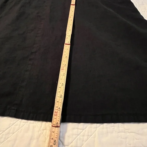 FLAX Women’s 100% Linen Black Maxi Dress Sleeveless Lagenlook Cottagecore Large - Picture 9 of 13